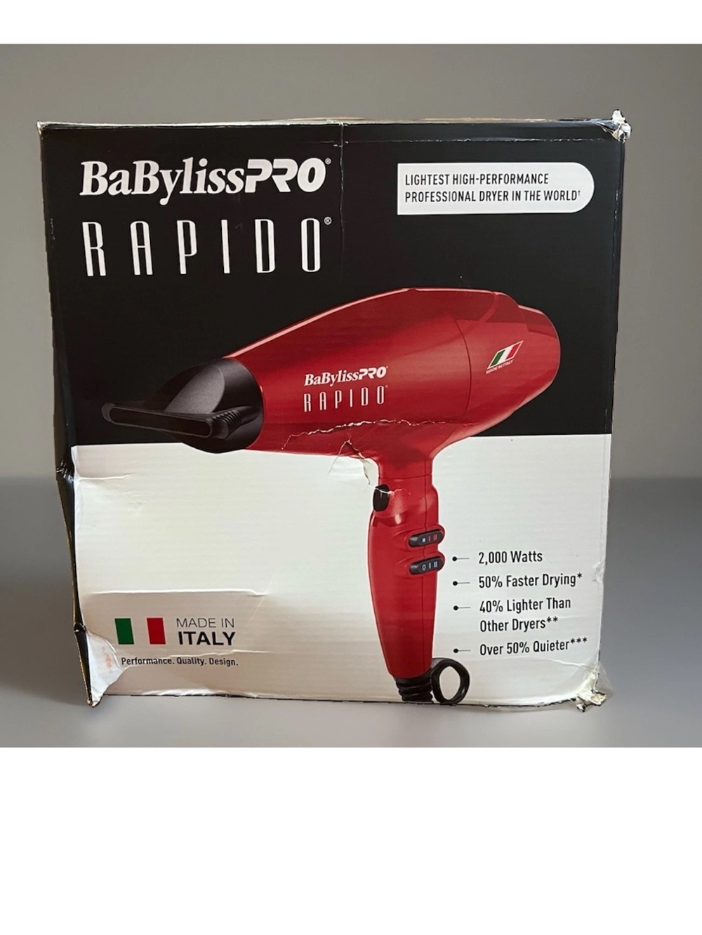 🔥 BaBylissPRO Limited Edition Red Rapido Professional Hair Dryer – BRRAP1